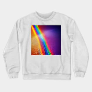 Liquid Colors Flowing Infinitely - Heavy Texture Swirling Thick Wet Paint - Abstract Inspirational Rainbow Drips Crewneck Sweatshirt